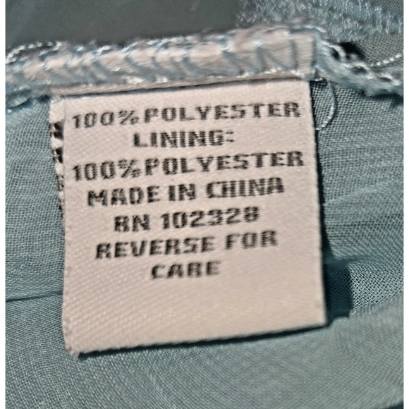 Dressbarn Pastel Blue Sheer Blouse Top Sz 3X 22/24 Short Sleeves Button Up - Picture 10 of 16